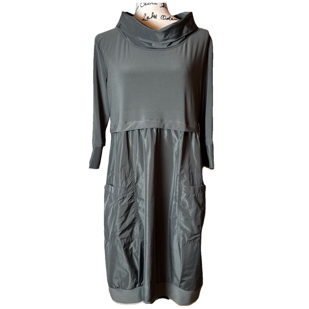 Joseph Ribkoff Frost Cocoon Dress style 173444F Green Sz 14 Artsy Designer